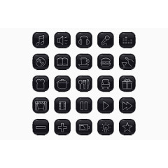 一组黑色生活实用图标