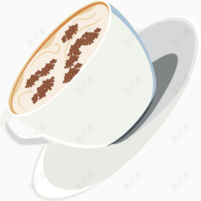 一杯咖啡卡通手绘装饰元素