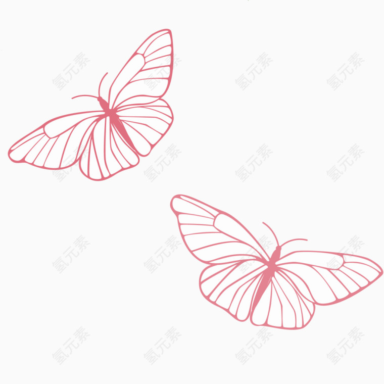 矢量手绘蝴蝶