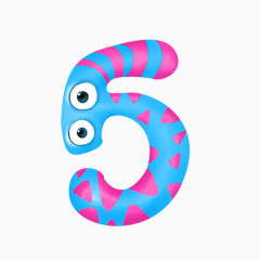 卡通动物数字5