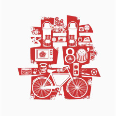 创意设计喜字生活元素