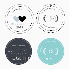 圆形婚礼节日徽章