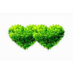 心形绿叶png素材