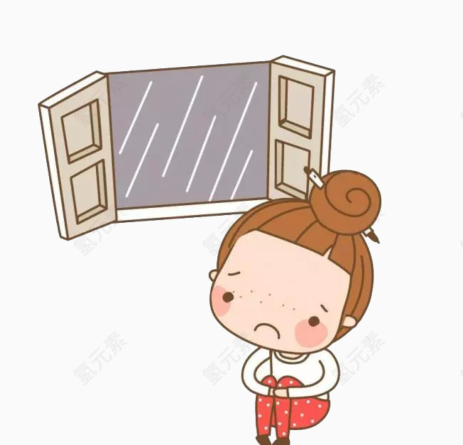 下雨天的小女孩