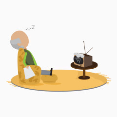 扁平化老年生活场景矢量