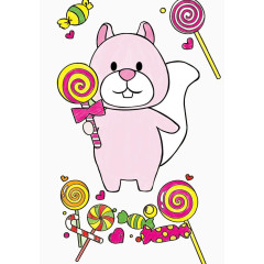 松鼠 动物 可爱 卡通 跳跃 轻盈