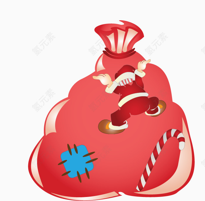 忙碌弄礼物的圣诞老人