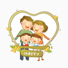 卡能手绘幸福一家人