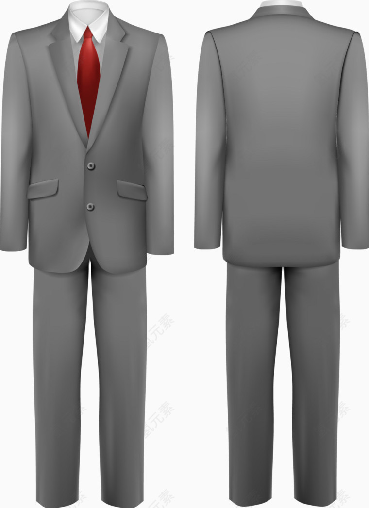 男式西服套装矢量素材
