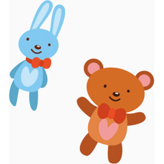 卡通兔子小熊玩偶玩具图案