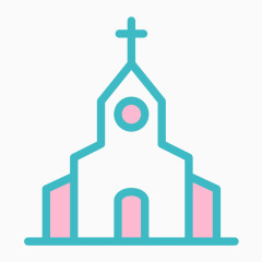 清新婚礼相关图标教堂