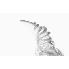 灰色轻烟透明轻烟烟雾扭曲飘散的轻烟