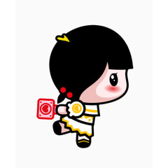 卡通人物小女孩中国娃娃可爱素材PNG