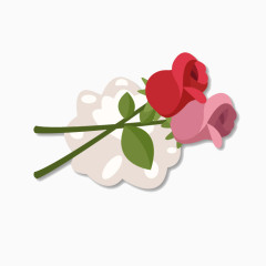 红色粉色玫瑰花矢量素材