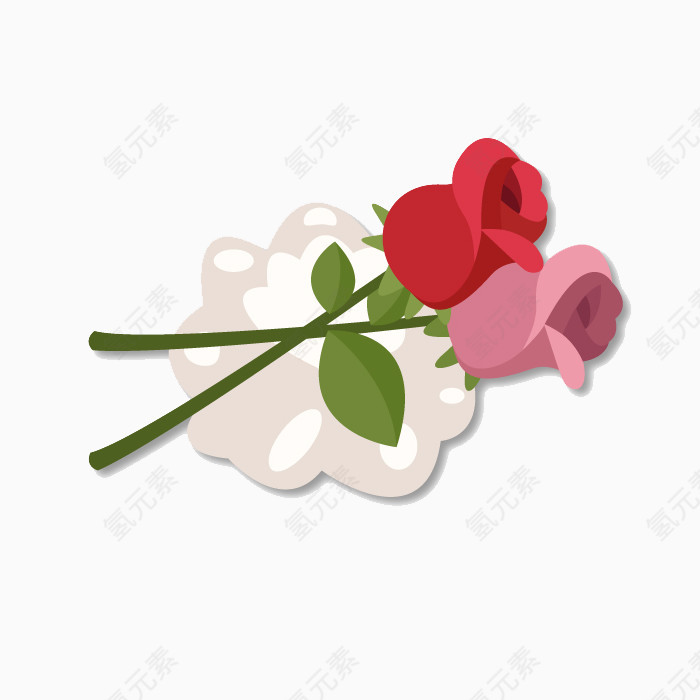 红色粉色玫瑰花矢量素材