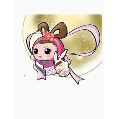 月亮下飞行的嫦娥