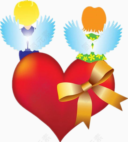 彩绘红心和天使