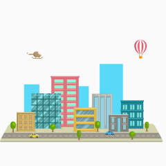 创意城市建筑风景矢量素材