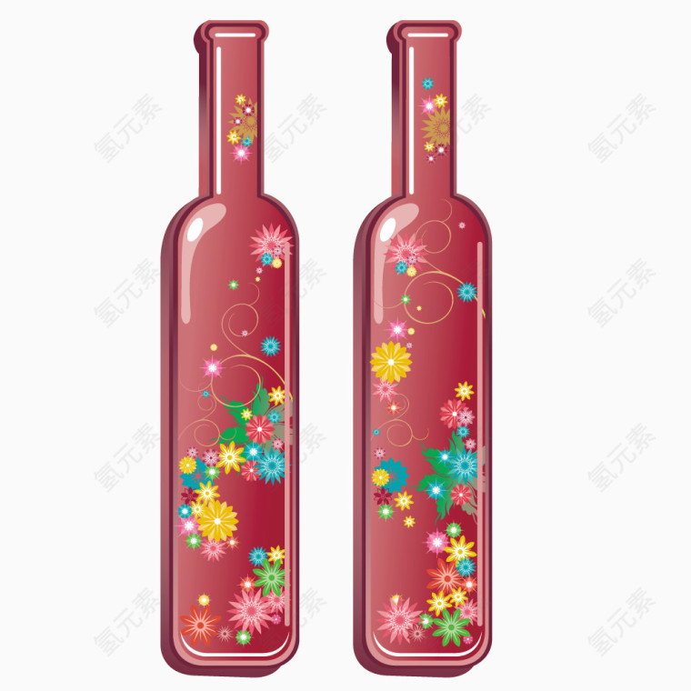 手绘的酒瓶