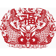 福字红色剪纸窗花