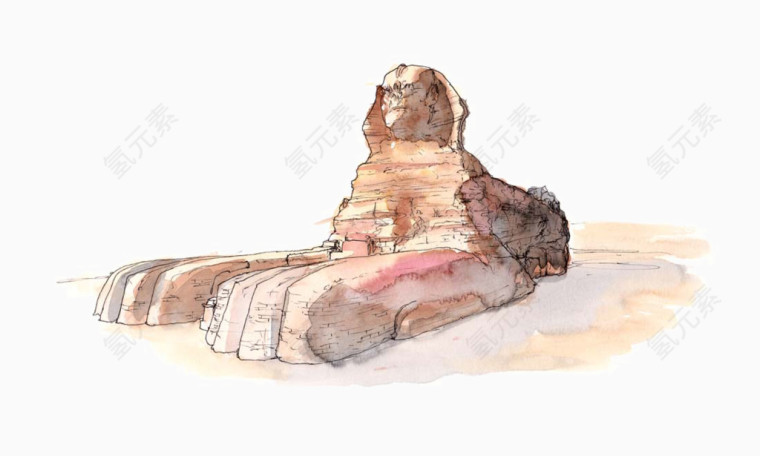精美手绘名胜古迹建筑