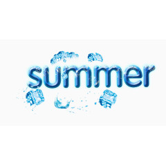 SUMMER夏季冰块艺术字