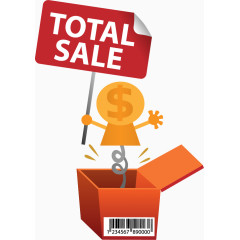 创意弹簧折扣标签