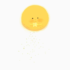 卡通可爱圆月