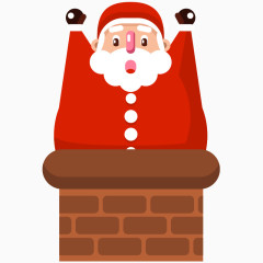 卡通快乐圣诞老人烟囱