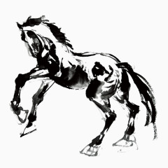 水墨马