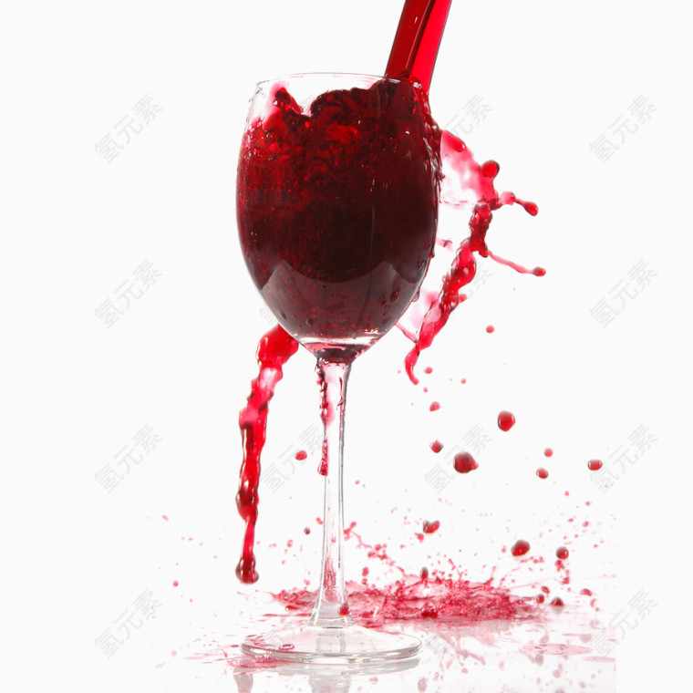 喷溅的红酒酒杯