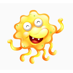 卡通开心的细菌