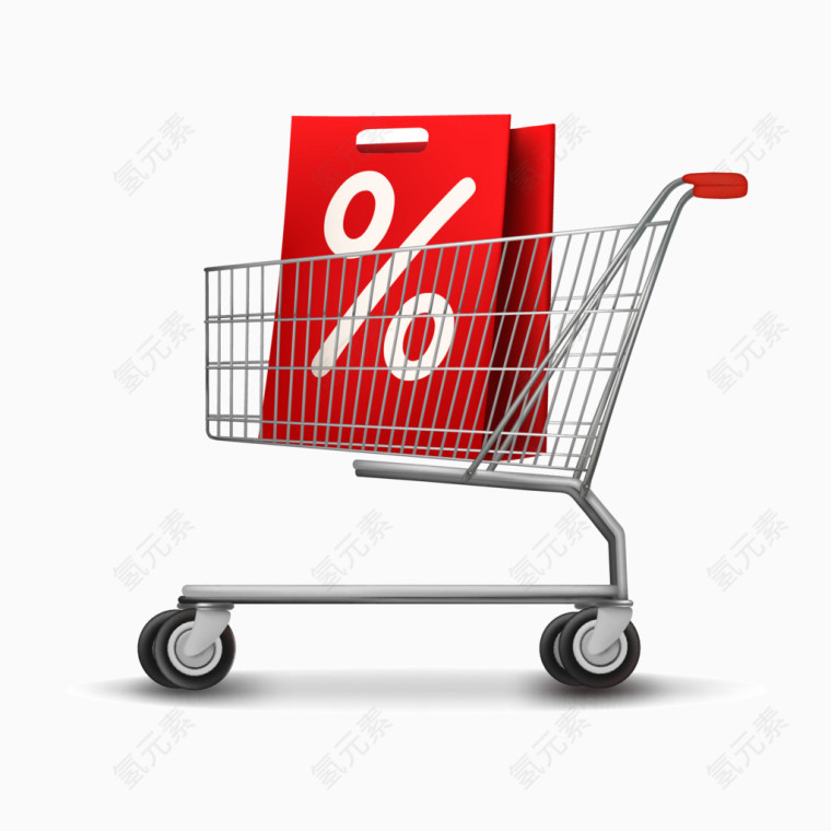 矢量时尚打折购物车
