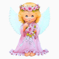 卡通小天使翅膀花可爱520装饰元素