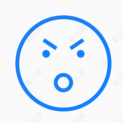 生气眉毛面对口打开hawcons