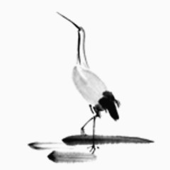 水墨中国风仙鹤装饰