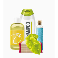 卡通绘制的乳液绿叶