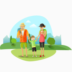 外出游玩野餐一家人