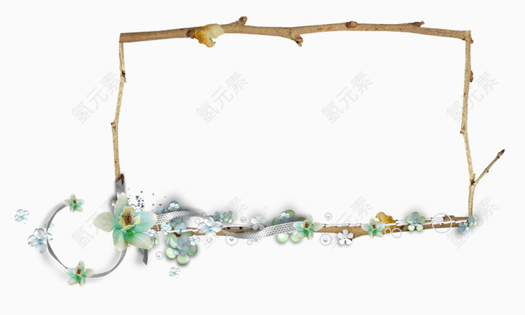 国画花卉边框素材花卉矢量图素材