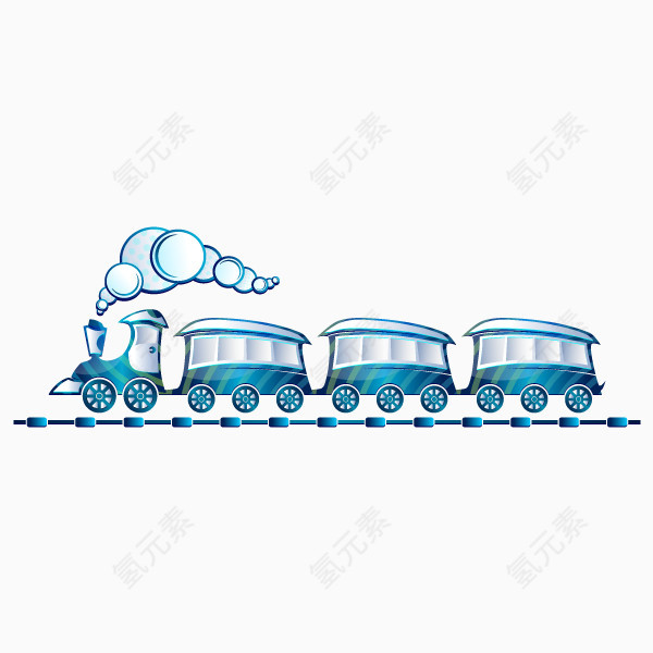 蓝色卡通火车