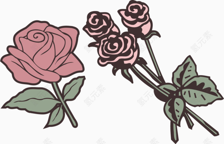 玫瑰花PNG矢量元素