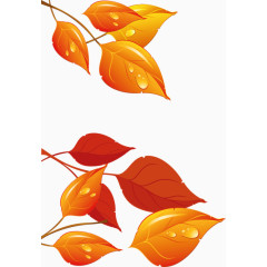 手绘树叶