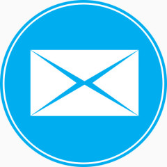 沟通连接联系电子邮件信封邮件消息发送Unique-Round-Blue