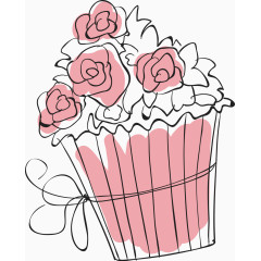 创意蛋糕简笔画矢量图