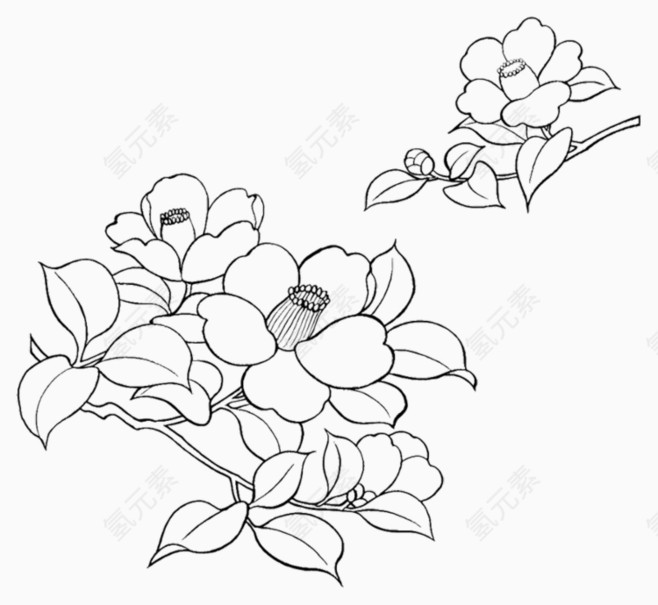 免抠黑色花纹素材