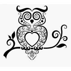 线条猫头鹰花纹猫头鹰矢量图片