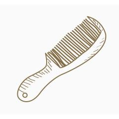 线描手绘梳子