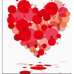 水彩墨迹汇成的爱心