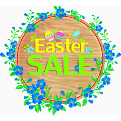 复活节清新花朵标签