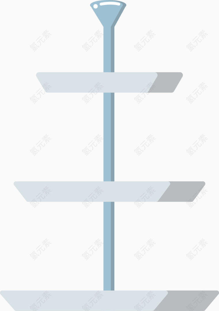 三层盘子矢量图